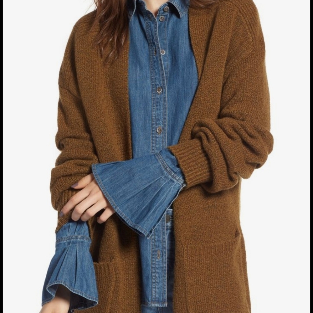 Treasure & Bond Oversized Blue Easy Throw-On Cardigan Size XS